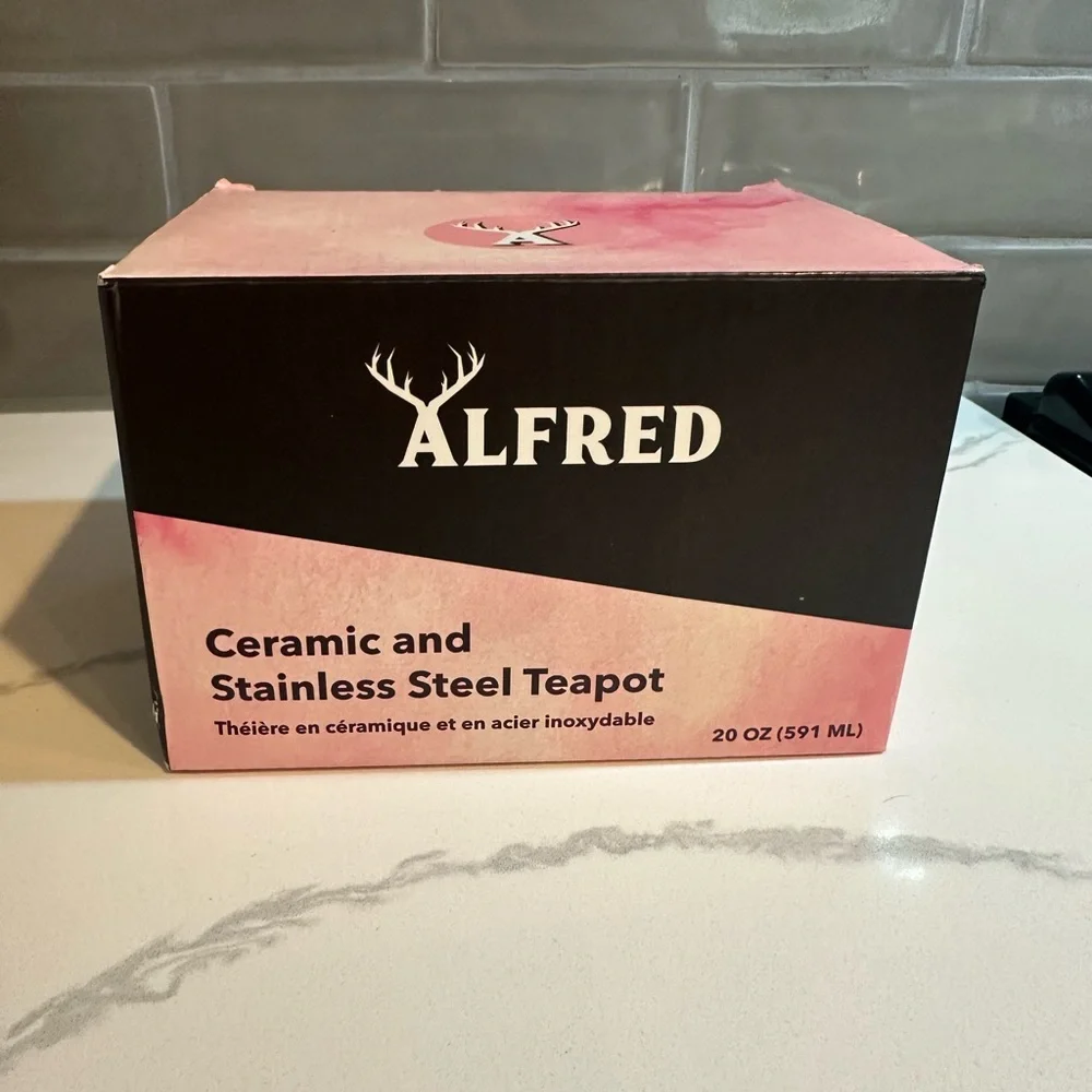 ALFRED Ceramic & Stainless Steel Teapot 20oz dripless spout heat resistant - Picture 16 of 16